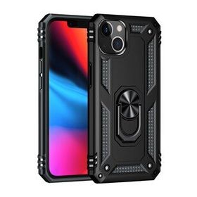 Alan Şanslı iPhone 14 Plus Sofya Yüzüklü Siyah Silikon Kapak Kılıf