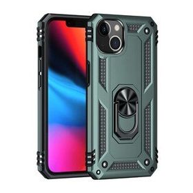 Alan Şanslı iPhone 14 Plus Sofya Yüzüklü Yeşil Silikon Kapak Kılıf