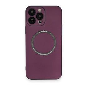 Alan Şanslı iPhone 14 Pro Jack Magneticsafe Lens Silikon Mürdüm Kılıf