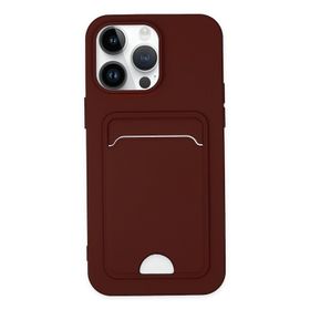 Alan Şanslı iPhone 14 Pro Kelvin Kartvizitli Bordo Silikon Kılıf