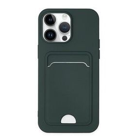 Alan Şanslı iPhone 14 Pro Kelvin Kartvizitli Koyu Yeşil Silikon Kılıf