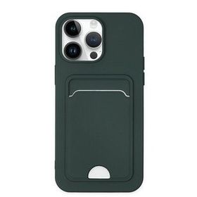 Alan Şanslı iPhone 14 Pro Kelvin Kartvizitli Koyu Yeşil Silikon Kılıf