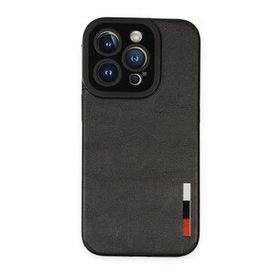 Alan Şanslı iPhone 14 Pro Loop Deri Silikon Siyah Kılıf