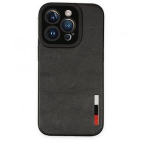 Alan Şanslı iPhone 14 Pro Loop Deri Silikon Siyah Kılıf