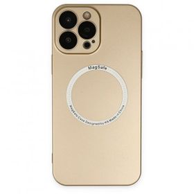Alan Şanslı iPhone 14 Pro Max Jack Magneticsafe Lens Gold Silikon Kılıf