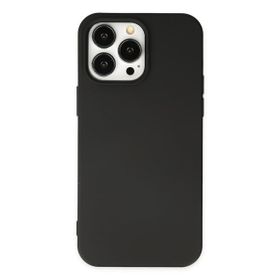 Alan Şanslı iPhone 14 Pro Max Nano İçi Kadife Siyah Silikon Kılıf