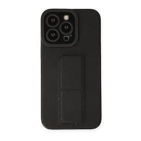 Alan Şanslı iPhone 14 Pro Mega Standlı Silikon Siyah Kılıf