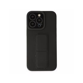 Alan Şanslı iPhone 14 Pro Mega Standlı Silikon Siyah Kılıf