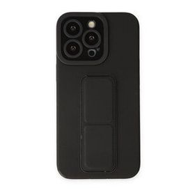 Alan Şanslı iPhone 14 Pro Mega Standlı Silikon Siyah Kılıf