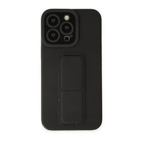 Alan Şanslı iPhone 14 Pro Mega Standlı Silikon Siyah Kılıf