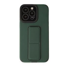 Alan Şanslı iPhone 14 Pro Mega Standlı Silikon Yeşil Kılıf