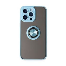 Alan Şanslı iPhone 14 Pro Montreal Yüzüklü Silikon Kapak Buz Mavi Kılıf
