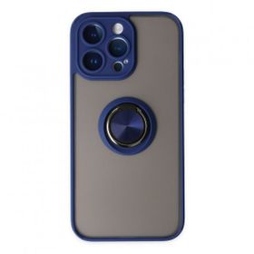 Alan Şanslı iPhone 14 Pro Montreal Yüzüklü Silikon Kapak Lacivert Kılıf