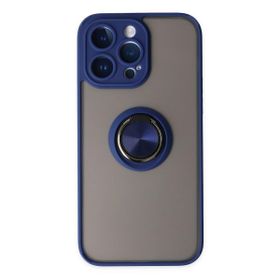 Alan Şanslı iPhone 14 Pro Montreal Yüzüklü Silikon Kapak Lacivert Kılıf