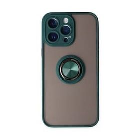 Alan Şanslı iPhone 14 Pro Montreal Yüzüklü Silikon Kapak Yeşil Kılıf