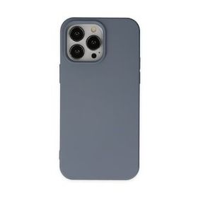 Alan Şanslı iPhone 14 Pro Nano İçi Kadife Silikon Gri Kılıf