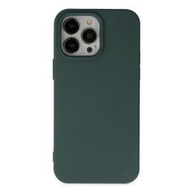 Alan Şanslı iPhone 14 Pro Nano İçi Kadife Silikon Koyu Yeşil Kılıf