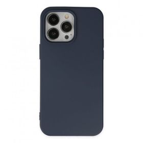 Alan Şanslı iPhone 14 Pro Nano İçi Kadife Silikon Lacivert Kılıf