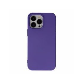 Alan Şanslı iPhone 14 Pro Nano İçi Kadife Silikon Mor Kılıf