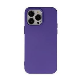 Alan Şanslı iPhone 14 Pro Nano İçi Kadife Silikon Mor Kılıf