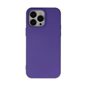 Alan Şanslı iPhone 14 Pro Nano İçi Kadife Silikon Mor Kılıf