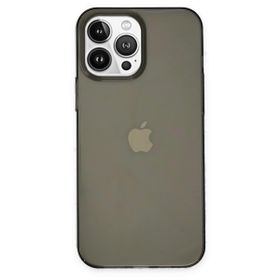 Alan Şanslı iPhone 14 Pro PC Sert Şeffaf Kapak Siyah Kılıf