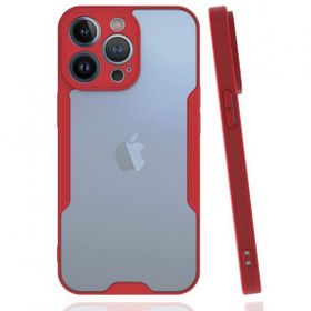 Alan Şanslı iPhone 14 Pro Platin Silikon Kırmızı Kılıf