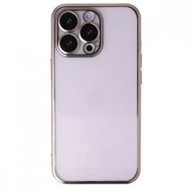 Alan Şanslı iPhone 14 Pro Razer Lensli Silikon Gold Kılıf