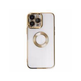 Alan Şanslı iPhone 14 Pro Slot Silikon Gold Kılıf