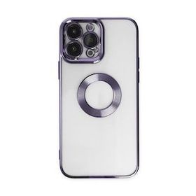 Alan Şanslı iPhone 14 Pro Slot Silikon Mor Kılıf