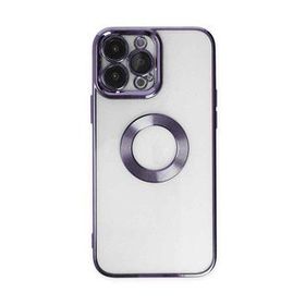 Alan Şanslı iPhone 14 Pro Slot Silikon Mor Kılıf