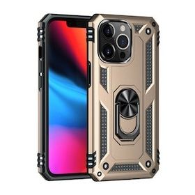Alan Şanslı iPhone 14 Pro Sofya Yüzüklü Gold Silikon Kapak Kılıf