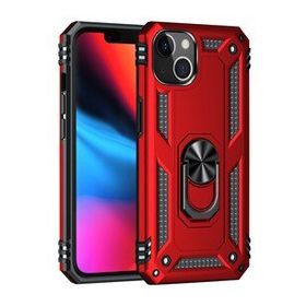 Alan Şanslı iPhone 14 Sofya Yüzüklü Kırmızı Silikon Kapak Kılıf