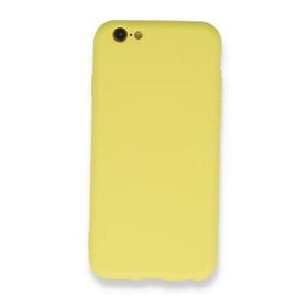 Alan Şanslı iPhone 6 Nano İçi Kadife Sarı Silikon Kılıf
