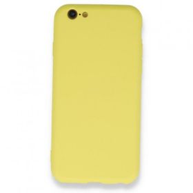 Alan Şanslı iPhone 6 Nano İçi Kadife Sarı Silikon Kılıf