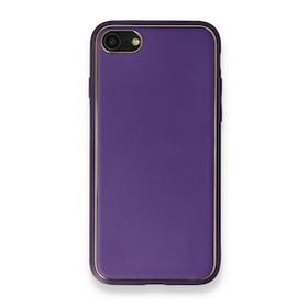 Alan Şanslı iPhone 7 Coco Mor Deri Silikon Kapak Kılıf