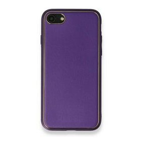 Alan Şanslı iPhone 7 Coco Mor Deri Silikon Kapak Kılıf