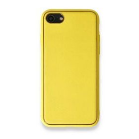 Alan Şanslı iPhone 7 Coco Sarı Deri Silikon Kapak Kılıf
