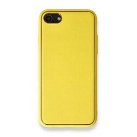 Alan Şanslı iPhone 7 Coco Sarı Deri Silikon Kapak Kılıf