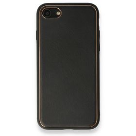 Alan Şanslı iPhone 7 Coco Siyah Deri Silikon Kapak Kılıf