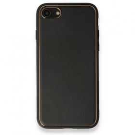 Alan Şanslı iPhone 7 Coco Siyah Deri Silikon Kapak Kılıf
