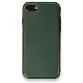 Alan Şanslı iPhone 7 Coco Yeşil Deri Silikon Kapak Kılıf
