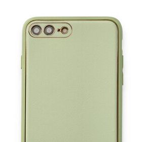 Alan Şanslı iPhone 7 Plus Coco Açık Yeşil Deri Silikon Kapak Kılıf