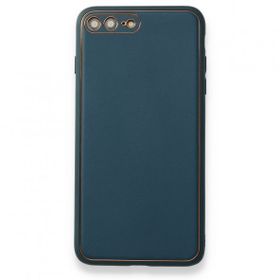 Alan Şanslı iPhone 7 Plus Coco Mavi Deri Silikon Kapak Kılıf