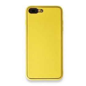 Alan Şanslı iPhone 7 Plus Coco Sarı Deri Silikon Kapak Kılıf