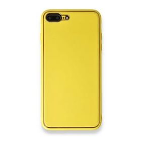Alan Şanslı iPhone 7 Plus Coco Sarı Deri Silikon Kapak Kılıf