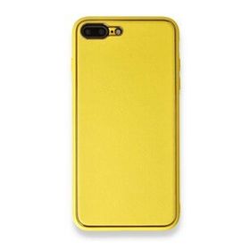 Alan Şanslı iPhone 7 Plus Coco Sarı Deri Silikon Kapak Kılıf