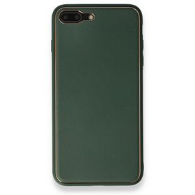Alan Şanslı iPhone 7 Plus Coco Yeşil Deri Silikon Kapak Kılıf