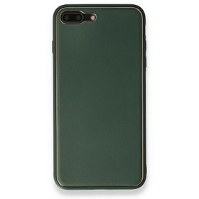 Alan Şanslı iPhone 7 Plus Coco Yeşil Deri Silikon Kapak Kılıf