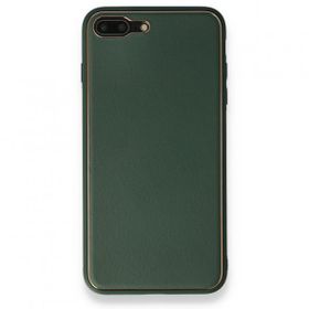 Alan Şanslı iPhone 7 Plus Coco Yeşil Deri Silikon Kapak Kılıf